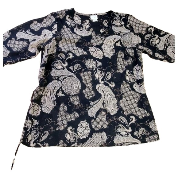 Studio C Tie Shirt Size 14/16 Black/Tan - Picture 2 of 6